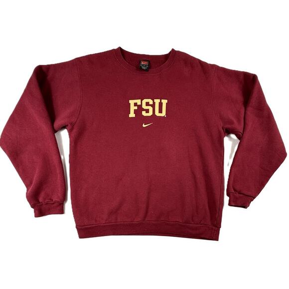 Nike Other - Vintage 90s Nike FSU Florida State Seminoles Center Swoosh Crewneck Sweatshirt